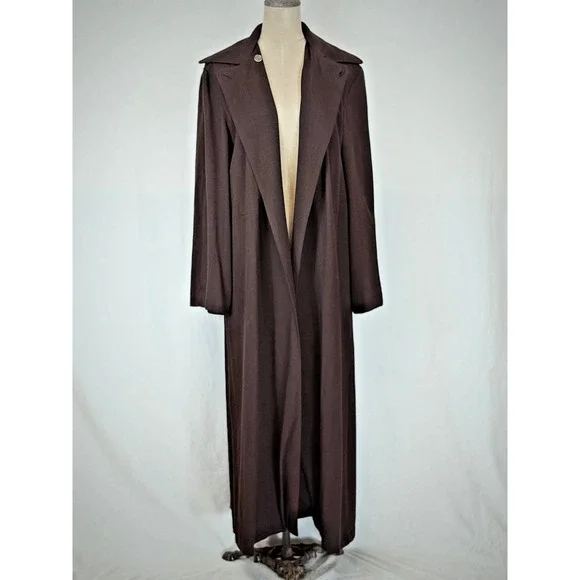 Vintage 8o's Guarantee Brown Long Wool Blend Coat LARGE #50213 Made USA - Picture 12 of 12